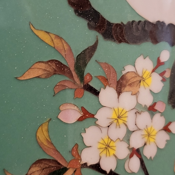 Japanese Cloisonne Enamel Vase Floral Bird Motif late 19th/Early 20th Century - Picture 12 of 16